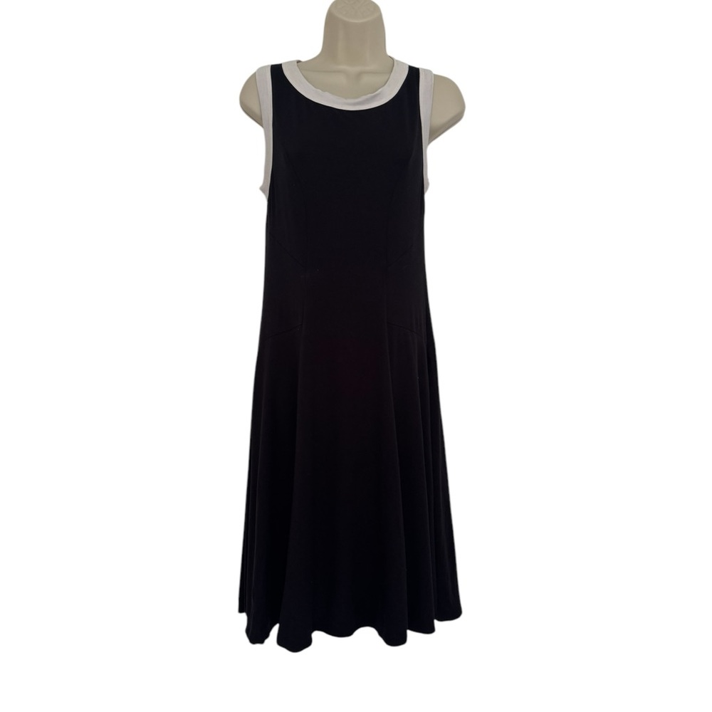 Karen Kane Black Sleeveless Crew Neck Midi Dress